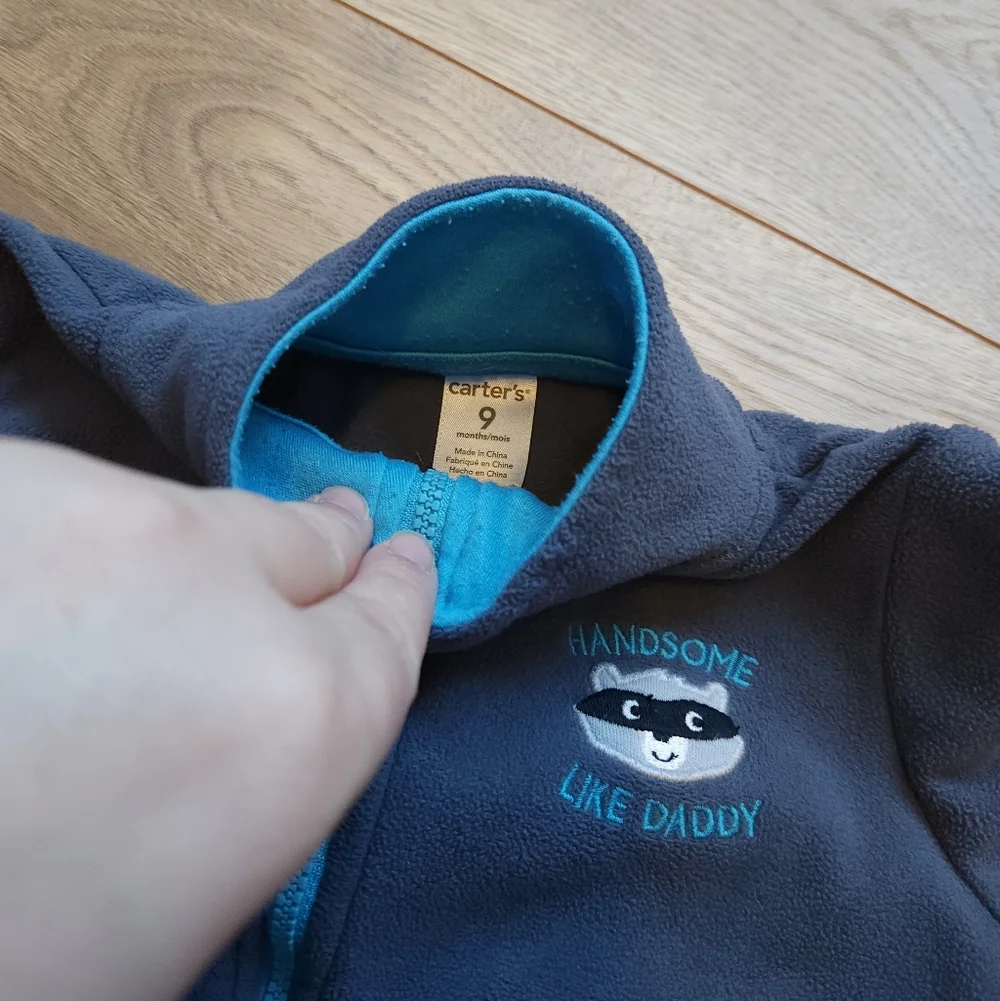 9m Carter's Boys Raccoon Fleece Zip Up